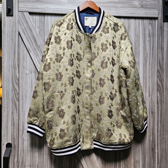 Anthropologie Pilcro Slouchy Floral Bomber Jacket - Picture 3 of 16